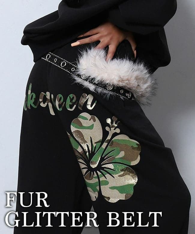 Gridder belt with fur