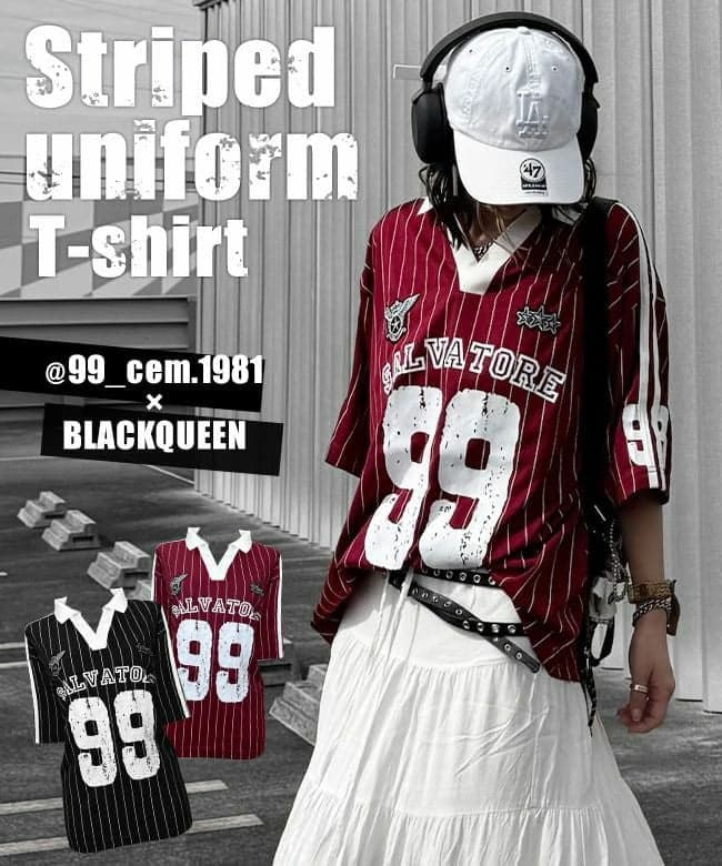 striped uniform t-shirt