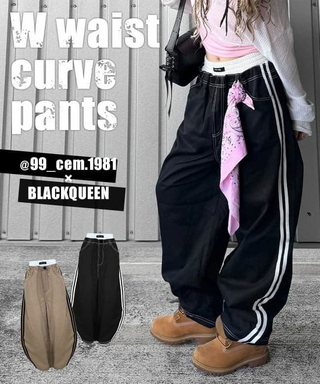 KIKUCollabW waist curve pants