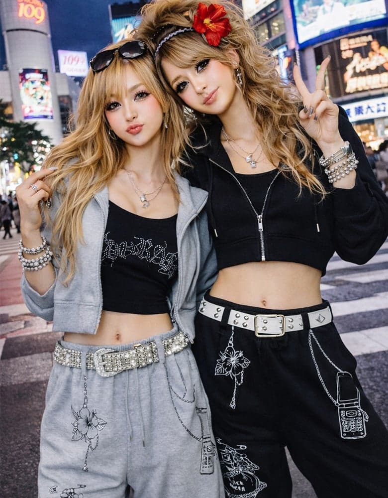 chain print balloon pants