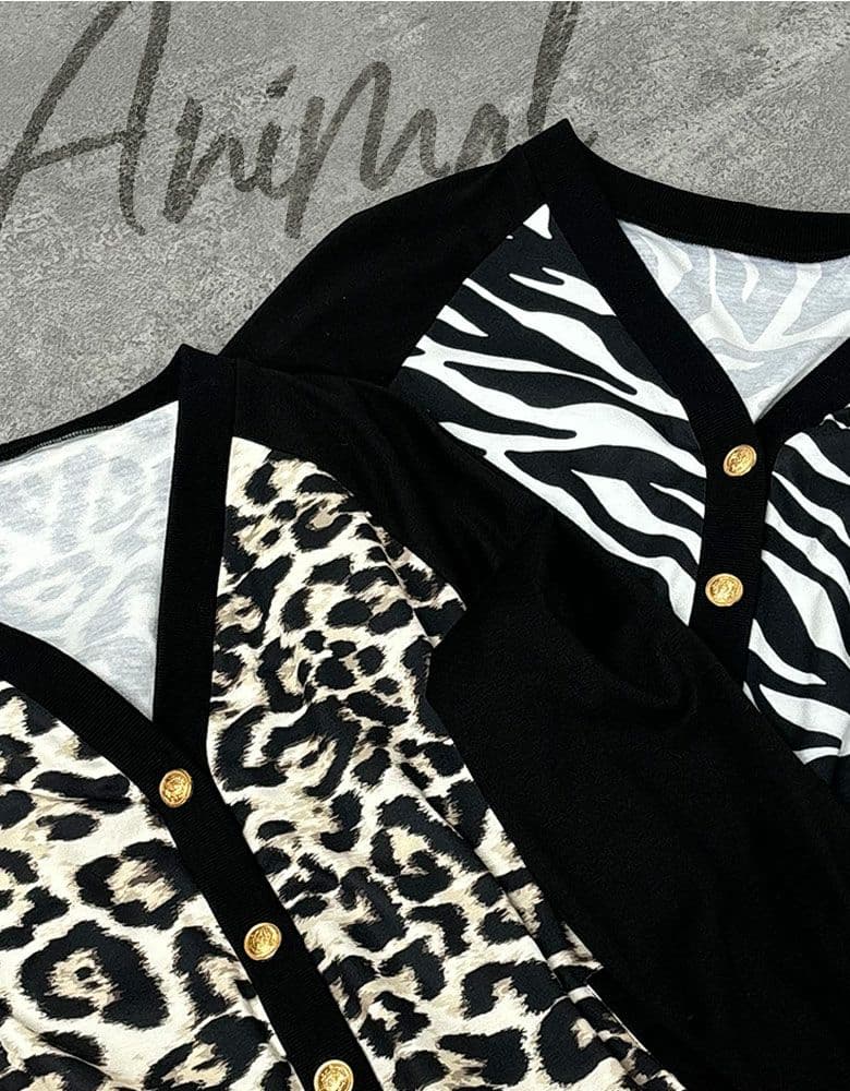 animal print cardigan