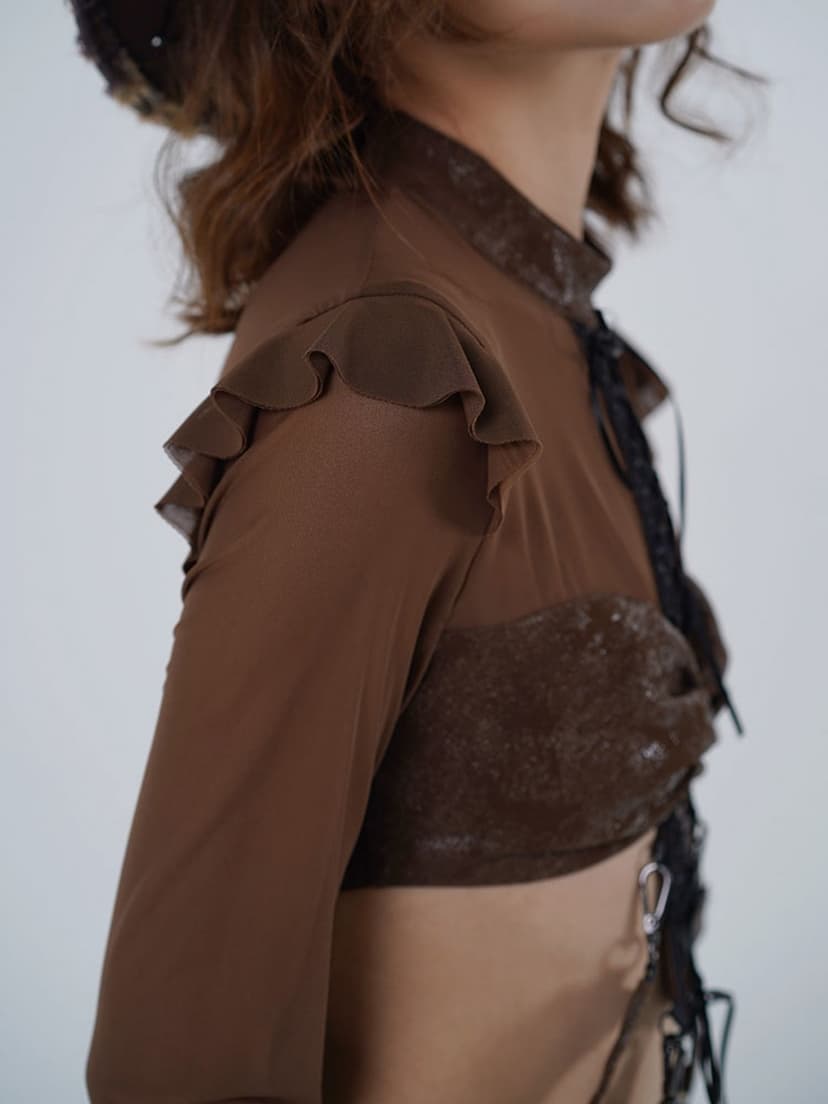 Mesh Gauze Sexy Top - view 7
