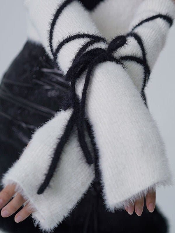 Y2K Knitted Turtleneck Top &amp; ArmWarmer - view 8