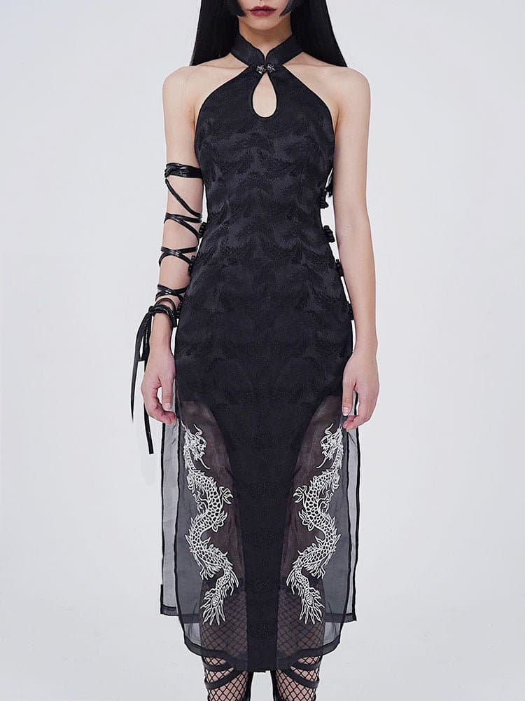 Chinese Style Slit Sexy Dress - view 1