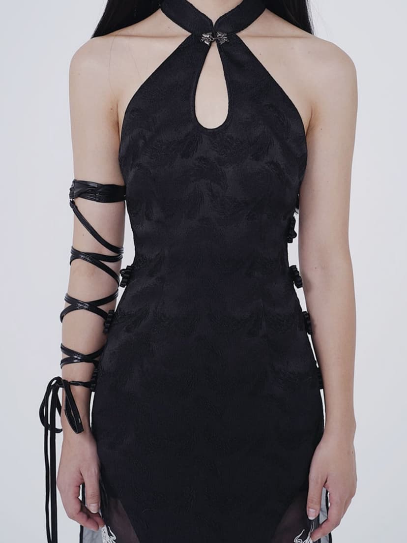 Chinese Style Slit Sexy Dress - view 3