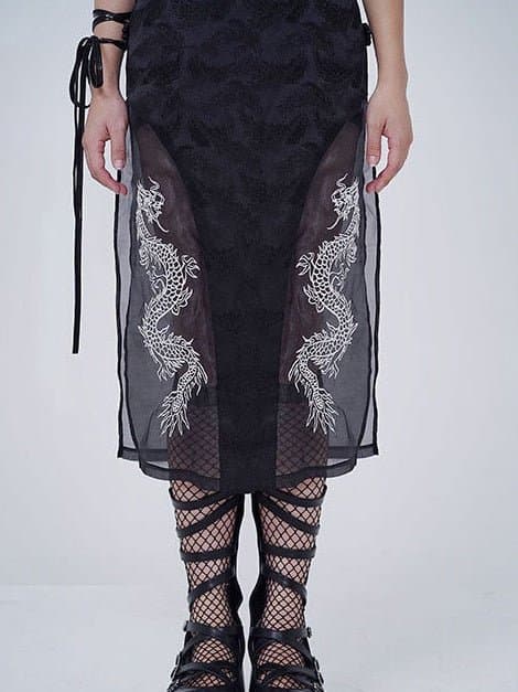 Chinese Style Slit Sexy Dress - view 8