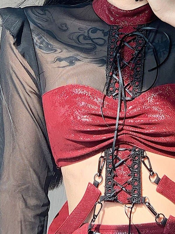 Gauze See-through Strap Tops - view 4