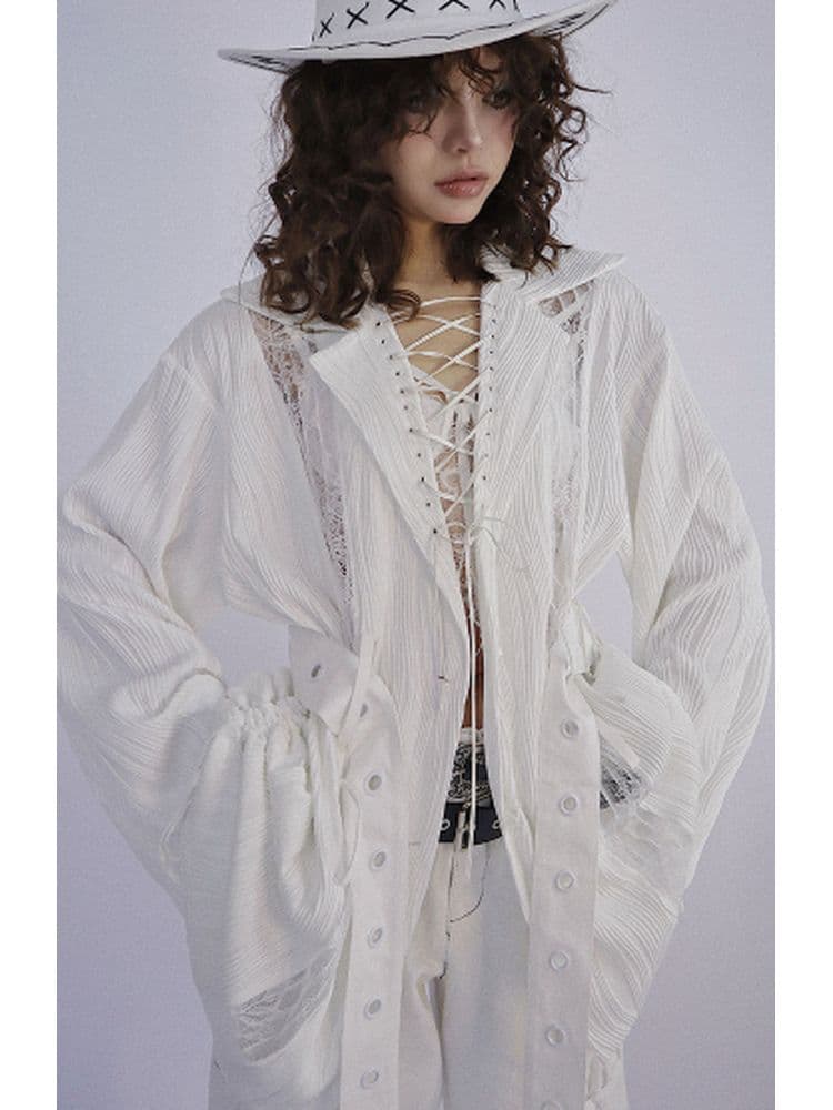 Wrinkled texture shirt - view 1