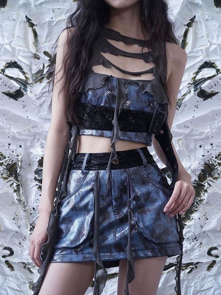Original design hole leather vest - view 2