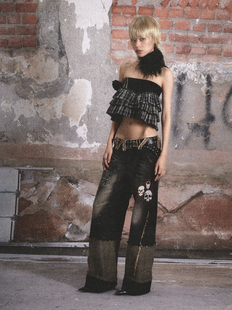 2way Plaid Cake Skirt / Tube Top [s0000003435] - view 3