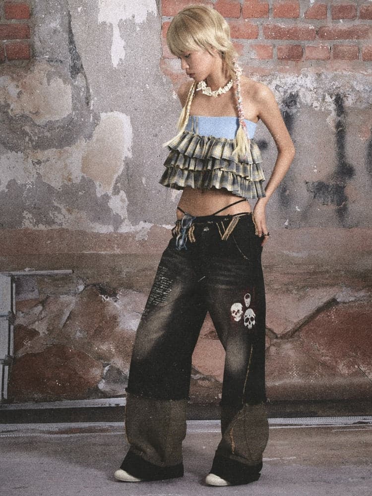 2way Plaid Cake Skirt / Tube Top [s0000003435] - view 6
