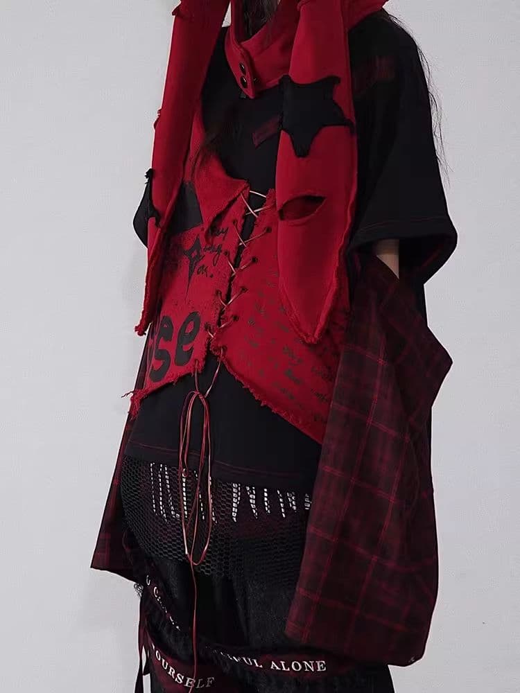 Funky Model Plaid Patchwork High Street Printed Sweatshirt - view 3