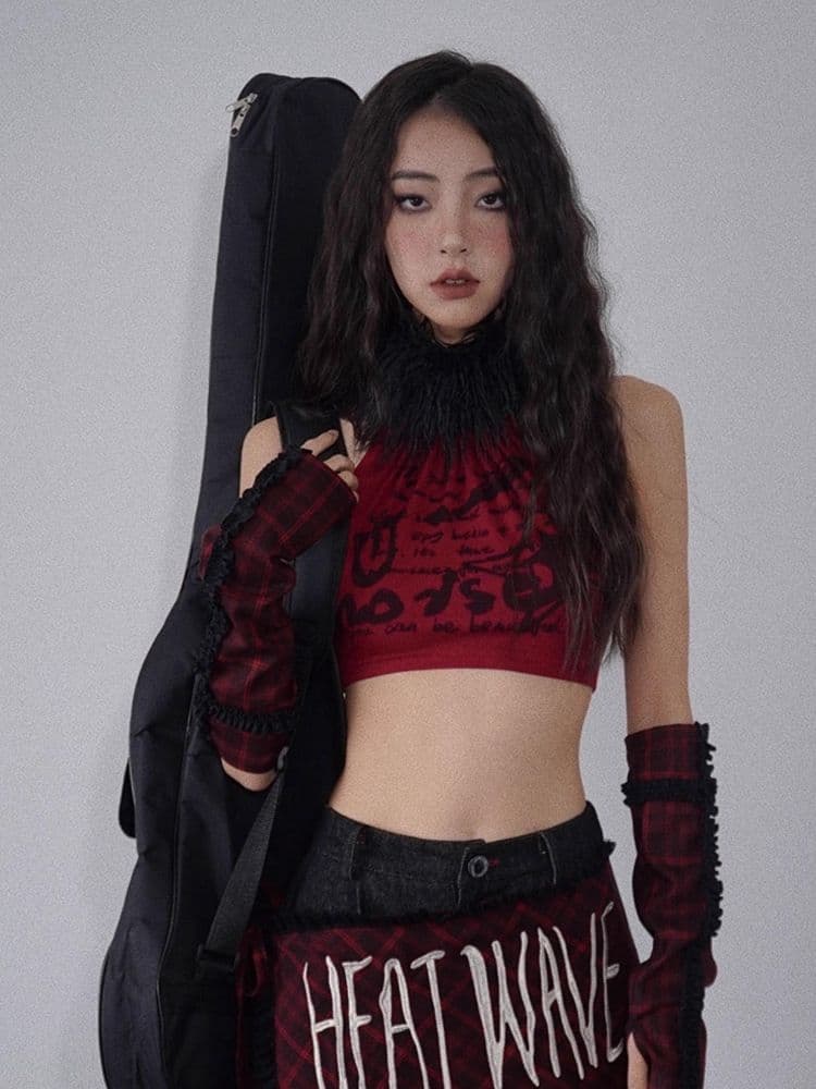 Rock Hair Collar Detachable 2-Wear Vest Camisole - view 5