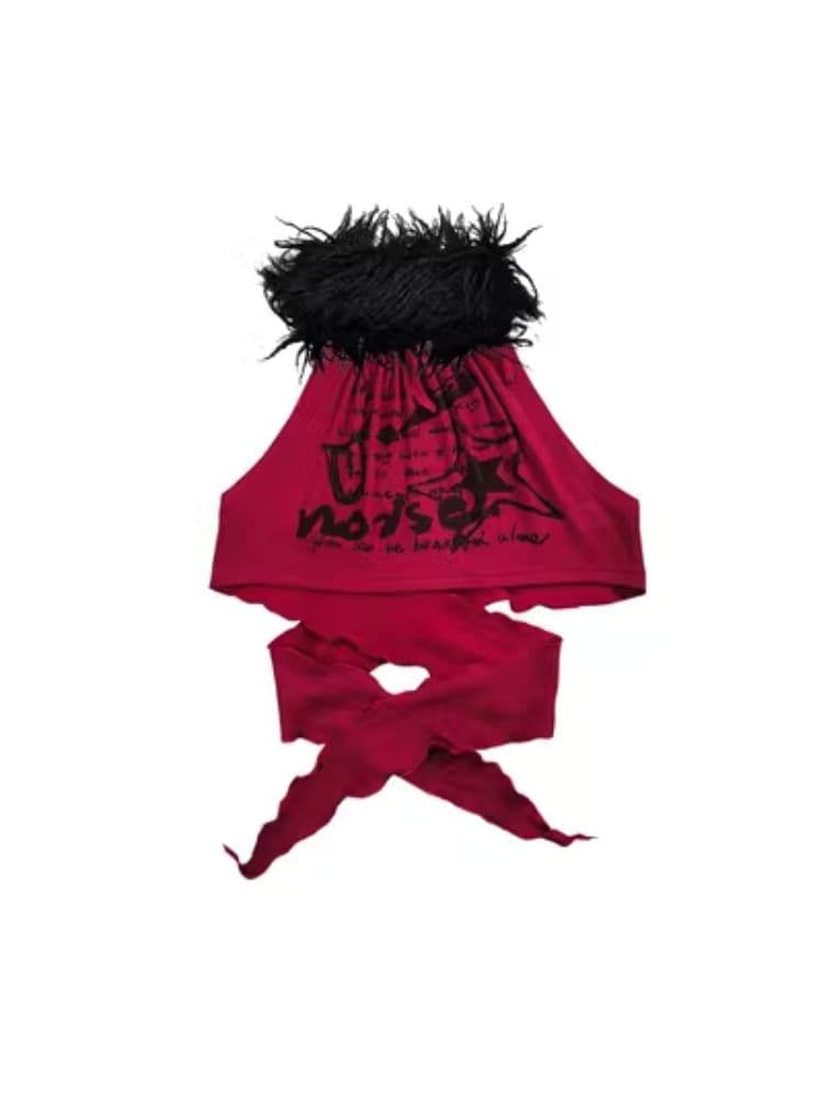 Rock Hair Collar Detachable 2-Wear Vest Camisole - view 7