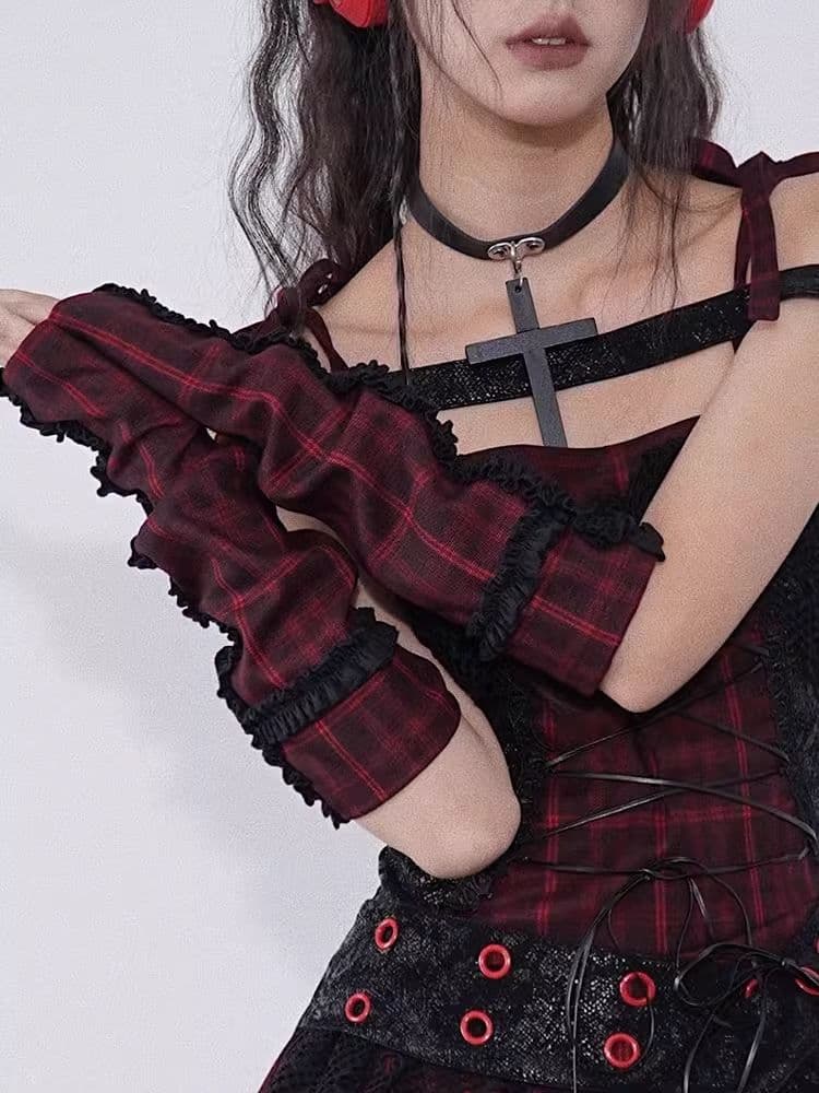 Red and Black Plaid Sleeve - view 1