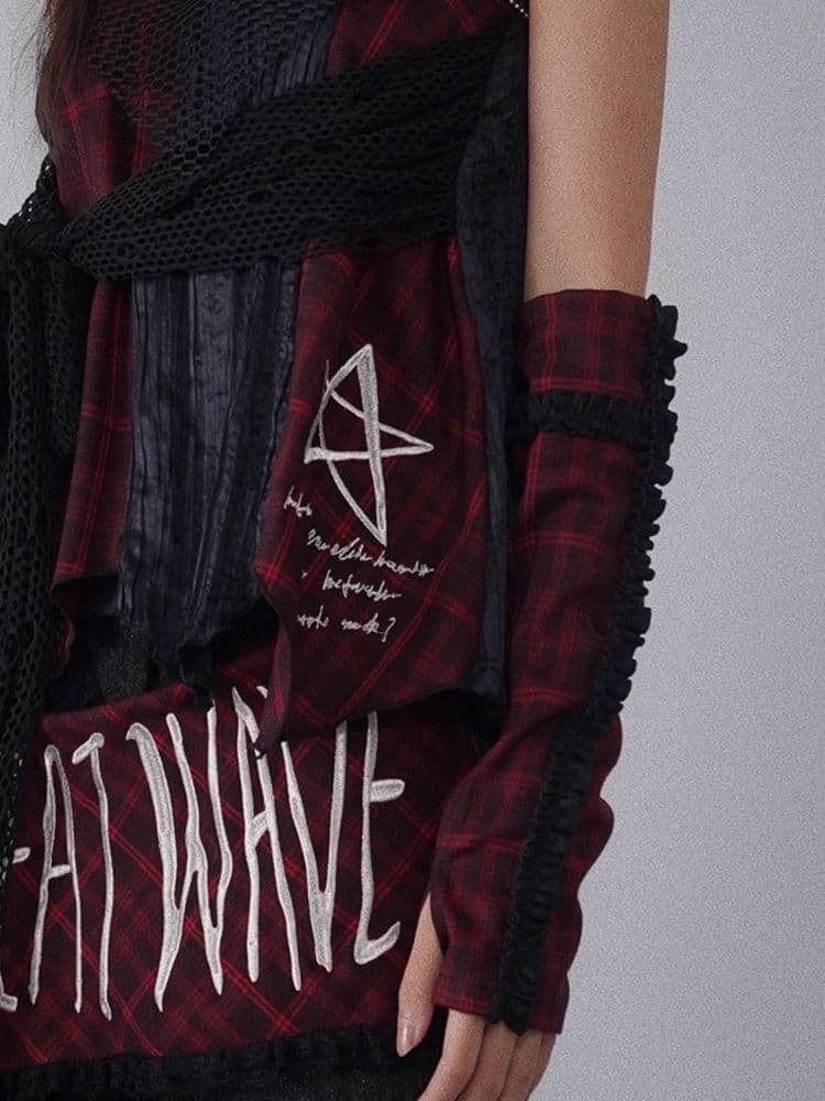 Red and Black Plaid Sleeve - view 5