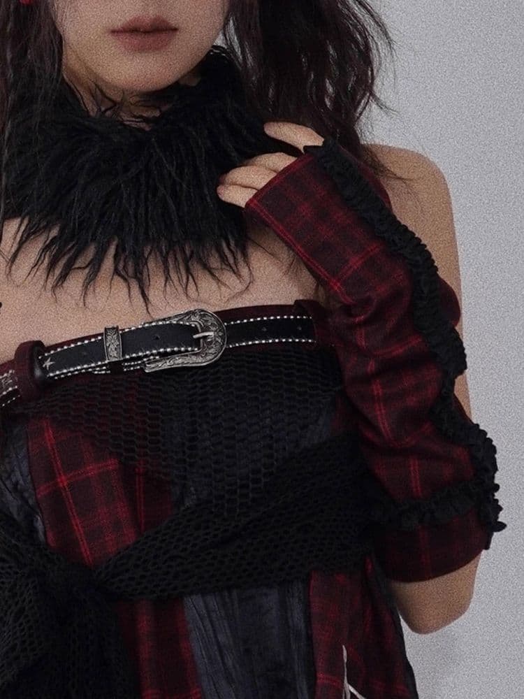 Red and Black Plaid Sleeve - view 6