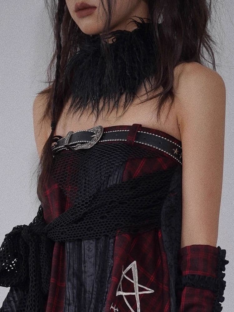 Black Faux Sheep Long Hair Scarf - view 7