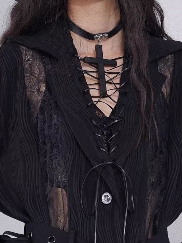 Punk Cross Necklace - view 2