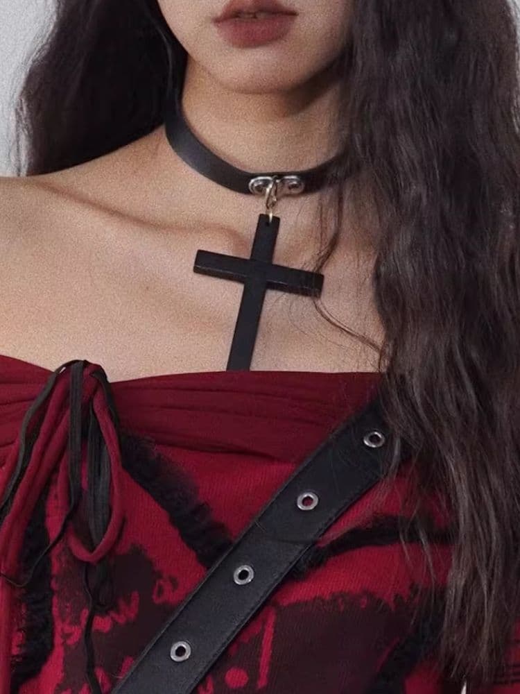 Punk Cross Necklace - view 3