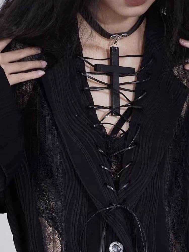 Punk Cross Necklace - view 4