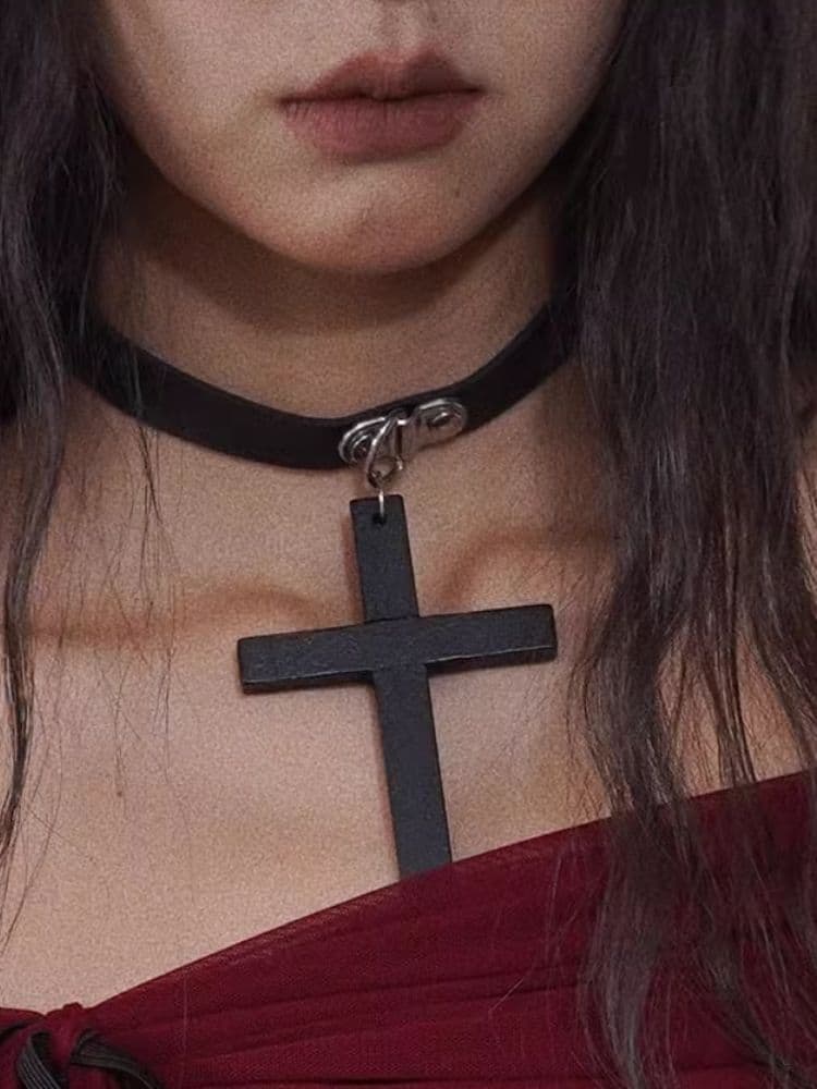 Punk Cross Necklace - view 5