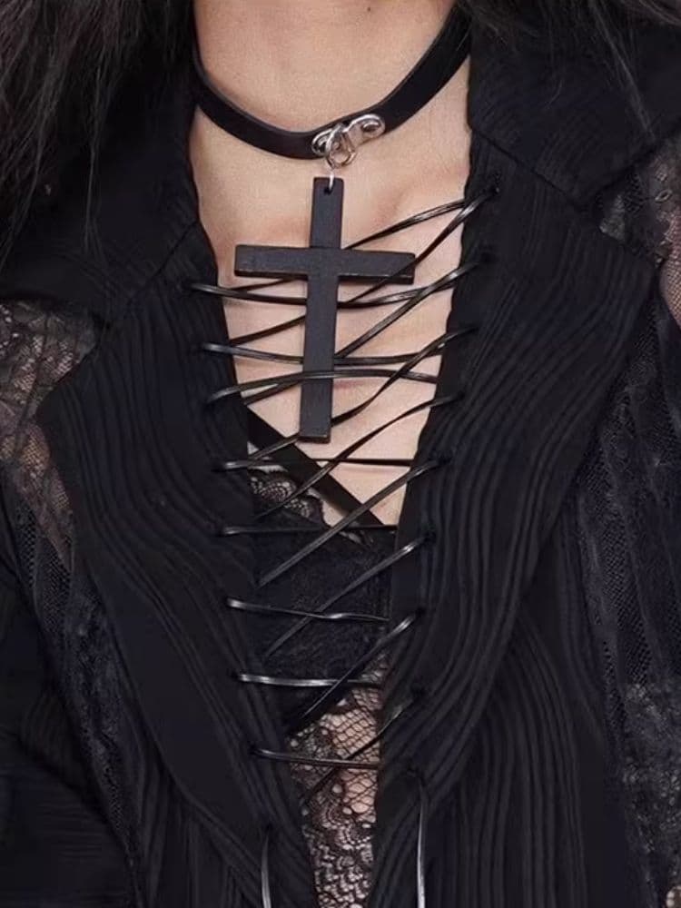 Punk Cross Necklace - view 8