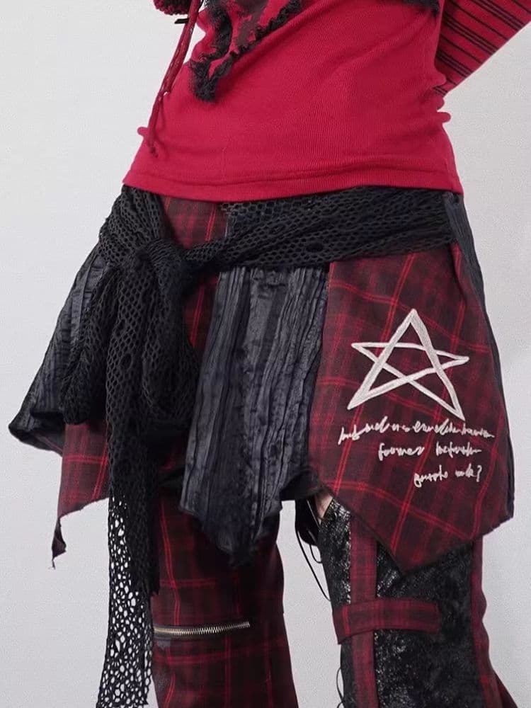 Irregular Plaid Half-body Skirt - view 1