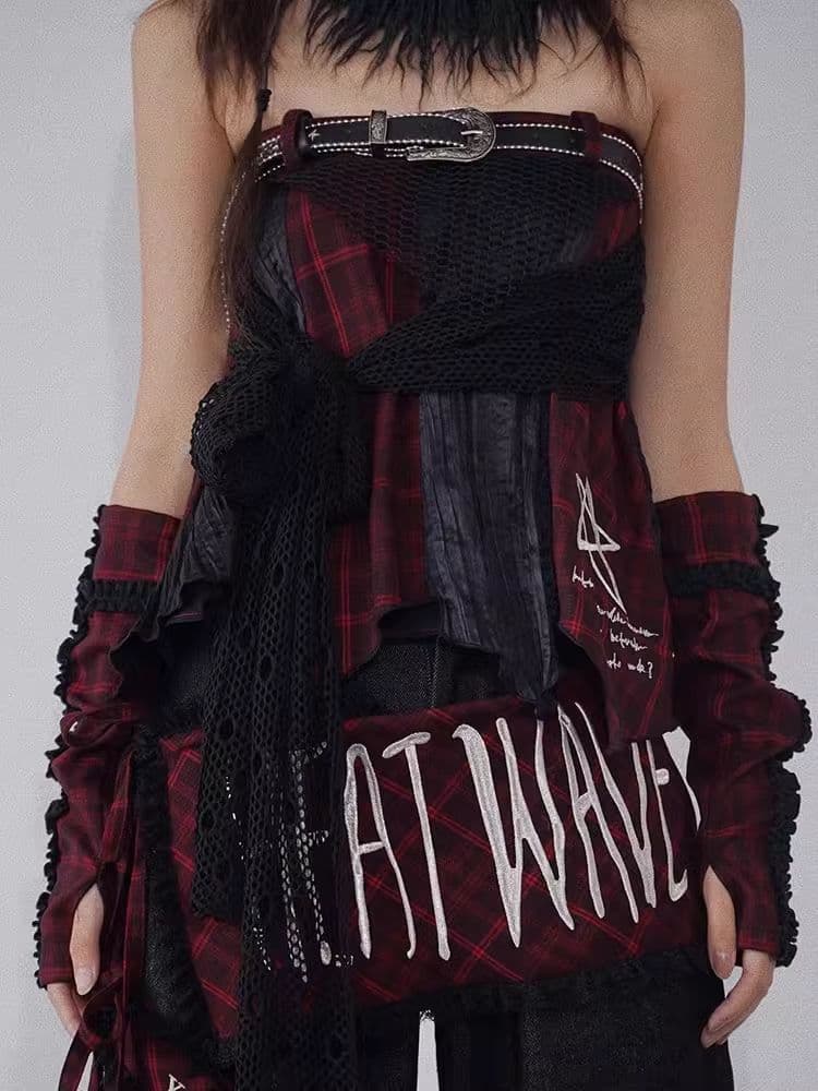 Irregular Plaid Half-body Skirt - view 2