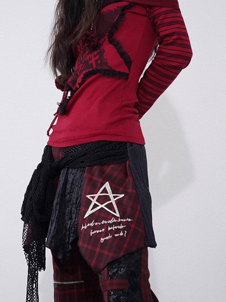Irregular Plaid Half-body Skirt - view 5