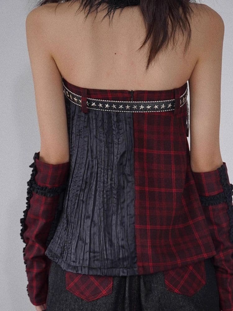 Irregular Plaid Half-body Skirt - view 6