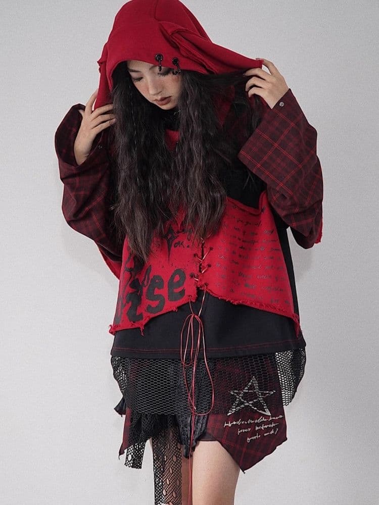 Irregular Plaid Half-body Skirt - view 8