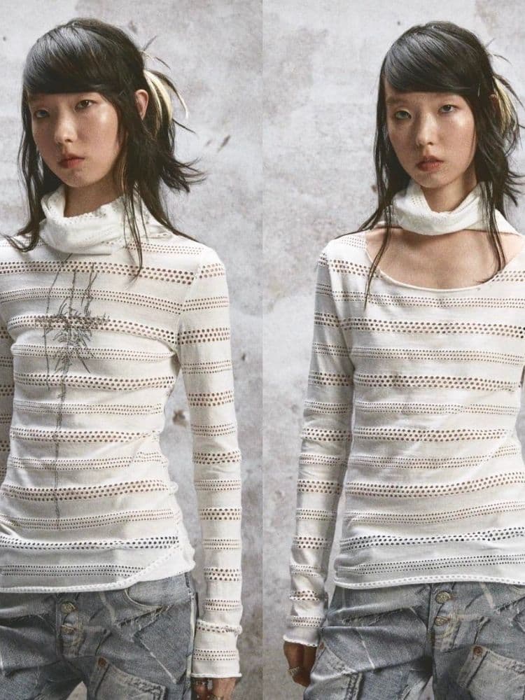 Stacked Neck Top Long Sleeve T [s0000005762] - view 1