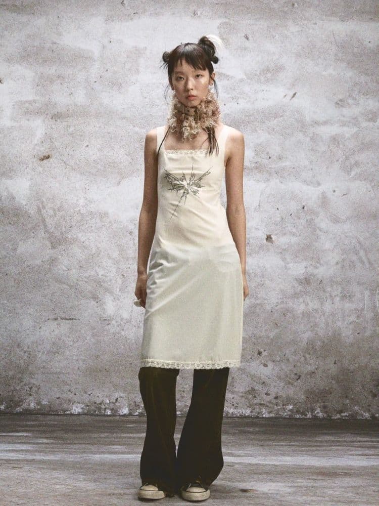 Sheer Printed Backless Lace Halter Dresses - view 1
