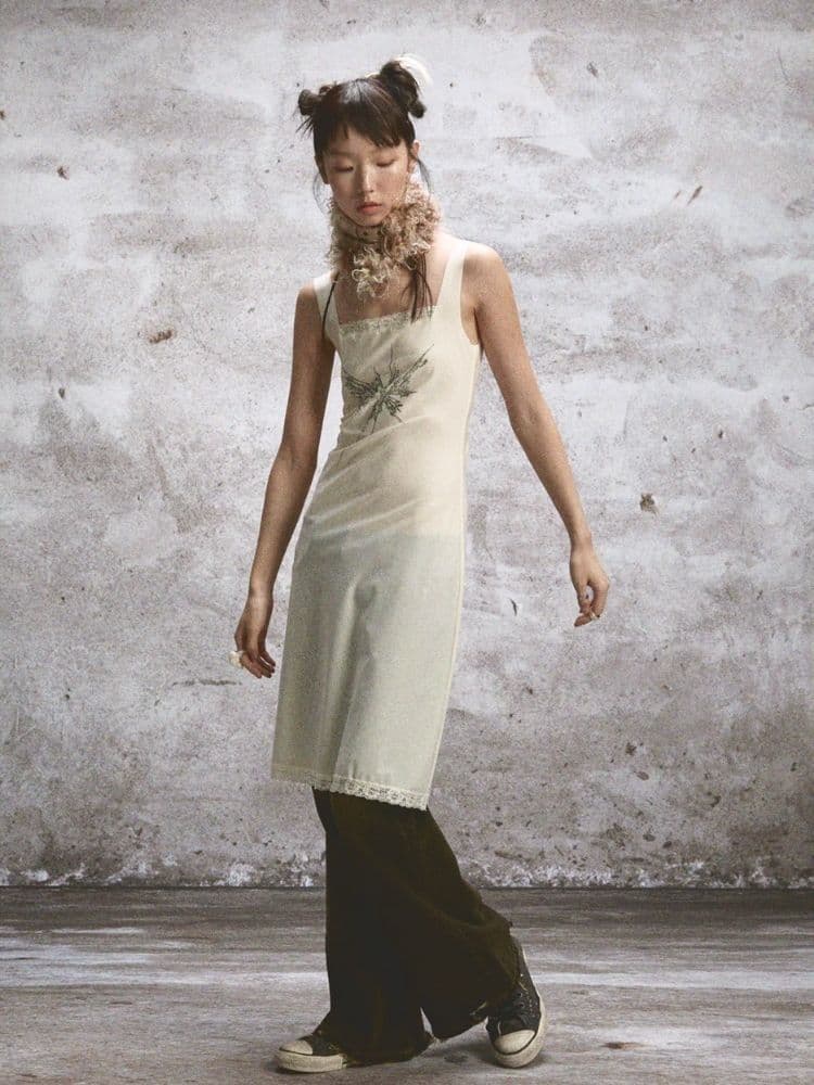 Sheer Printed Backless Lace Halter Dresses - view 2