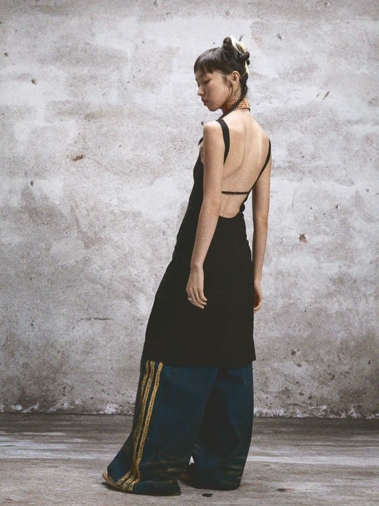 Sheer Printed Backless Lace Halter Dresses - view 5