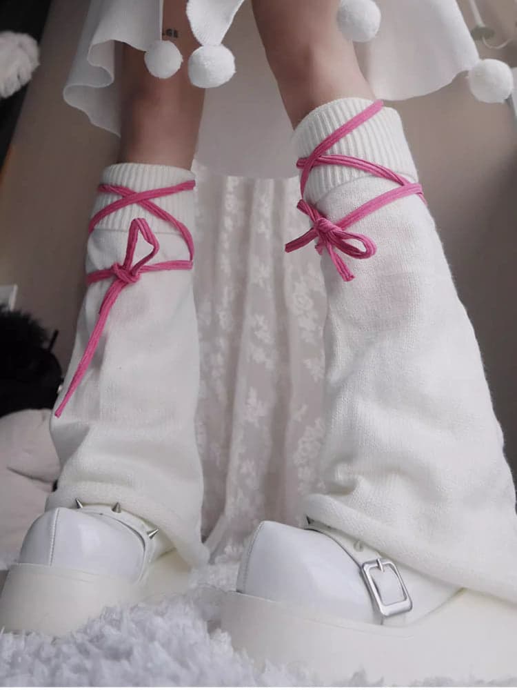 Strap White Barbie Leg Warmers - view 3