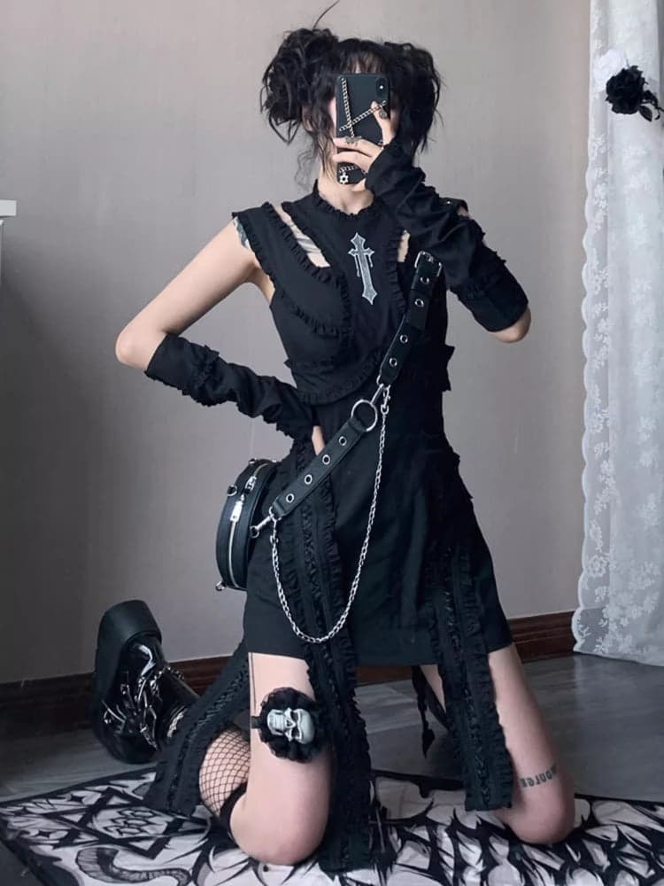 Sweet and cool punk girl dress - view 1