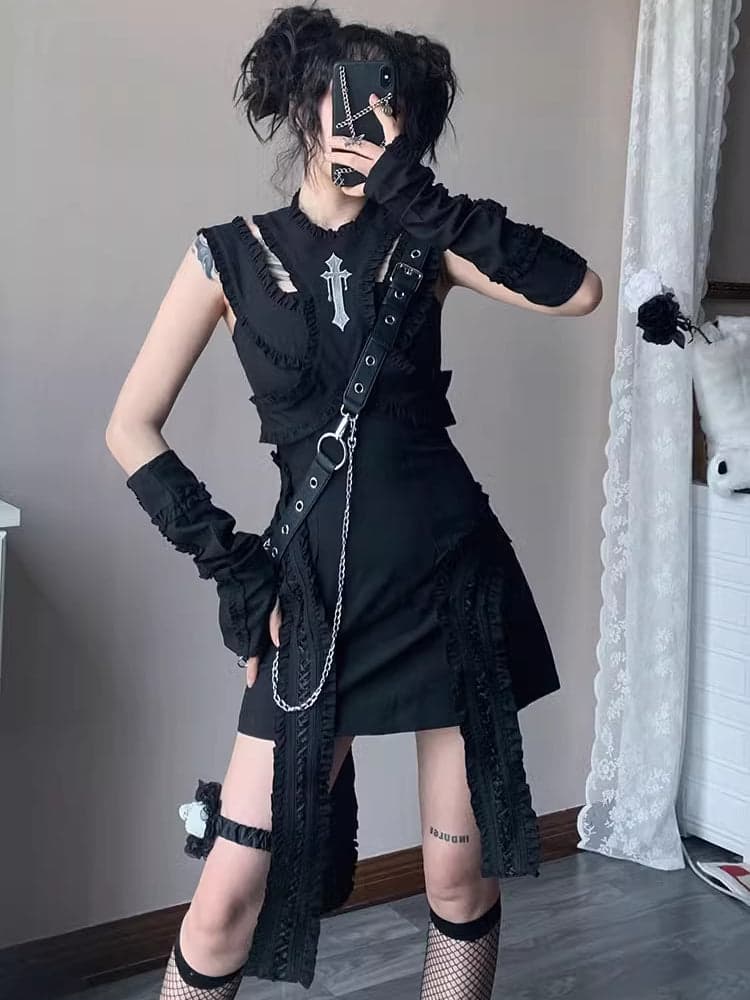 Sweet and cool punk girl dress - view 2