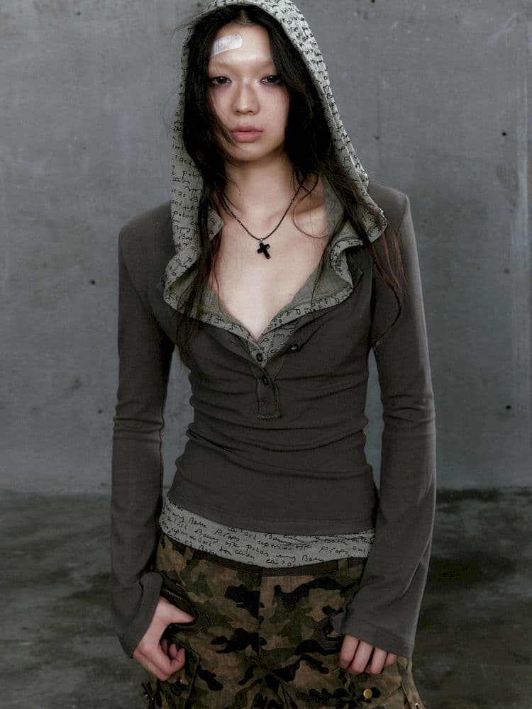 Fake Two Piece Hoodie [S0000009912] - view 3