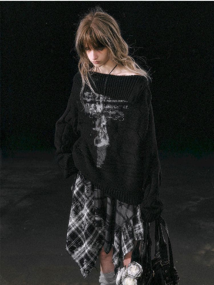 Star Plaid IRREGULAR RAW EDGE HALF SKIRT [S0000010750] - view 5