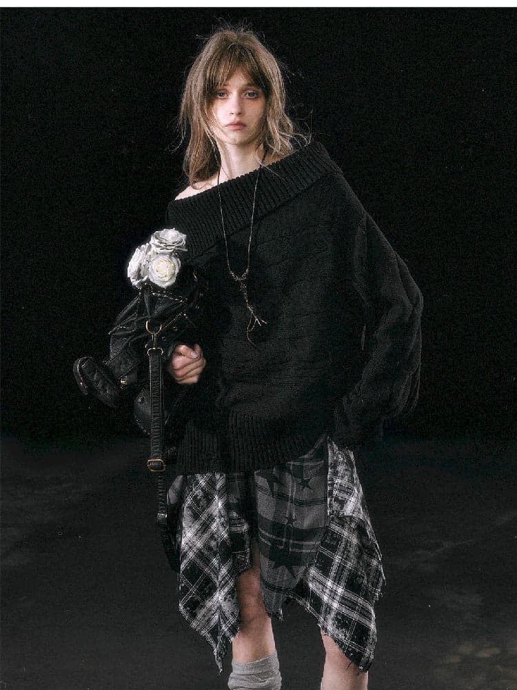 Star Plaid IRREGULAR RAW EDGE HALF SKIRT [S0000010750] - view 7