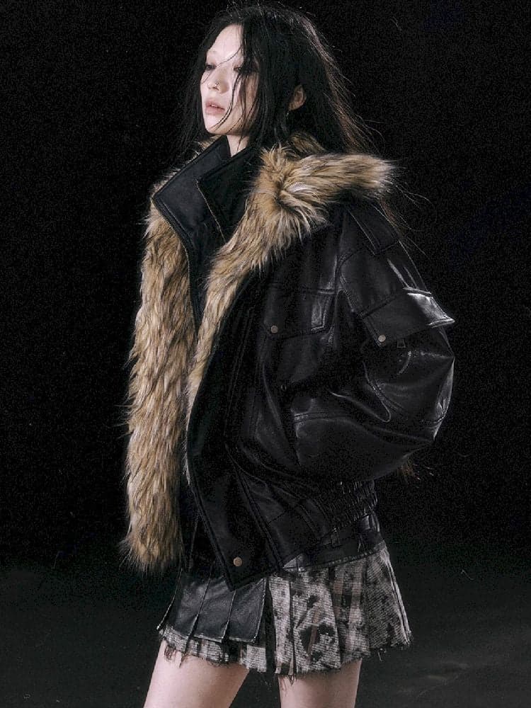 Removable FUR FLIGHT JACKET [S0000010762] - view 1