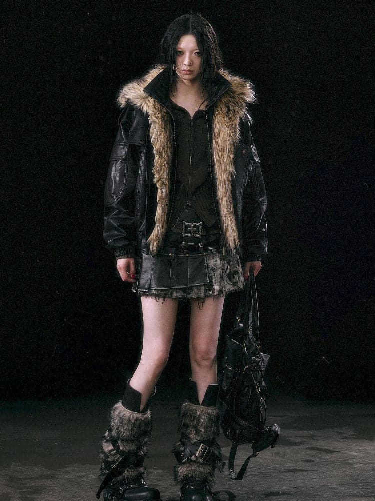 Removable FUR FLIGHT JACKET [S0000010762] - view 4