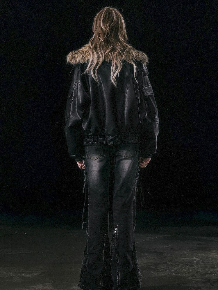 Removable FUR FLIGHT JACKET [S0000010762] - view 5