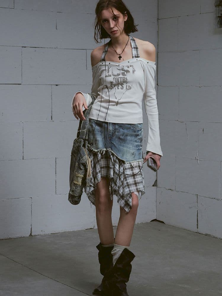 Hanging Neck Long Sleeve Tops - view 5