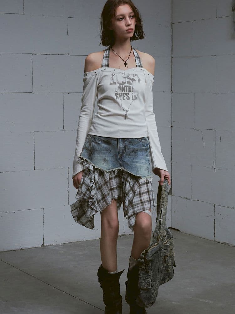 Hanging Neck Long Sleeve Tops - view 6