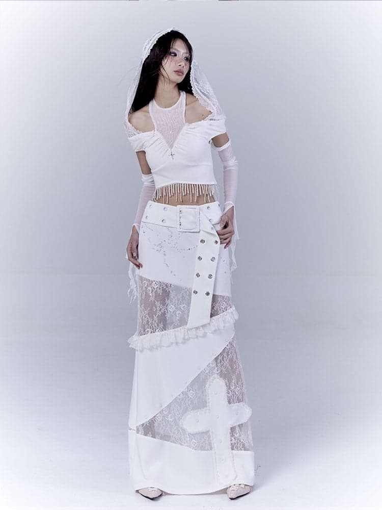 Low waist thin straight long skirt - view 2
