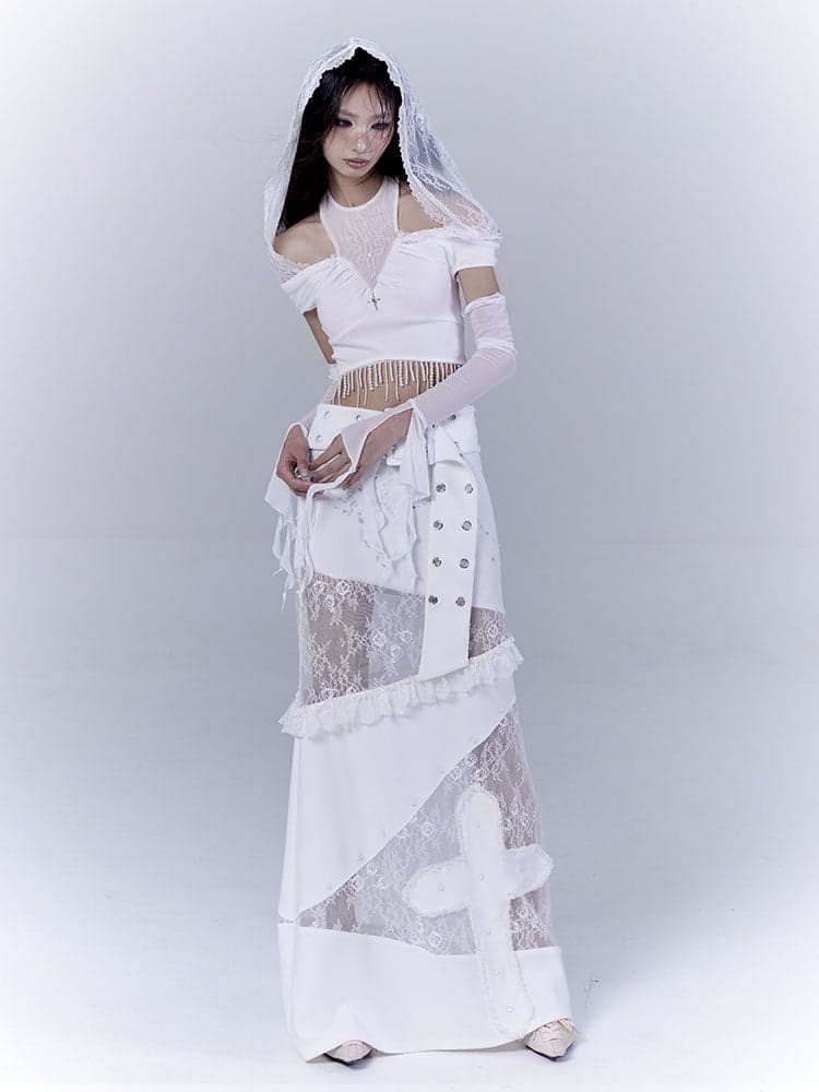 Low waist thin straight long skirt - view 3