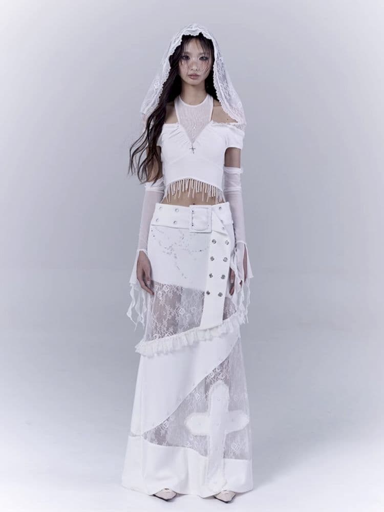 Low waist thin straight long skirt - view 7
